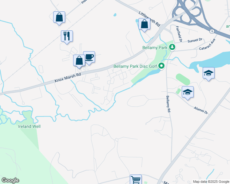 map of restaurants, bars, coffee shops, grocery stores, and more near 11 Karolina Drive in Dover