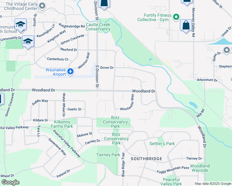 map of restaurants, bars, coffee shops, grocery stores, and more near 1307 Wimbleton Way in Waunakee
