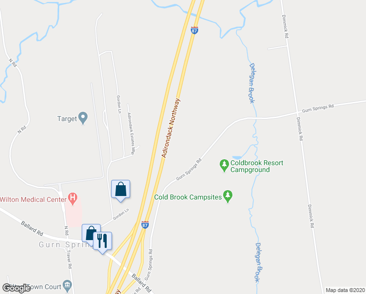 map of restaurants, bars, coffee shops, grocery stores, and more near 388 Gurn Springs Road in Gansevoort