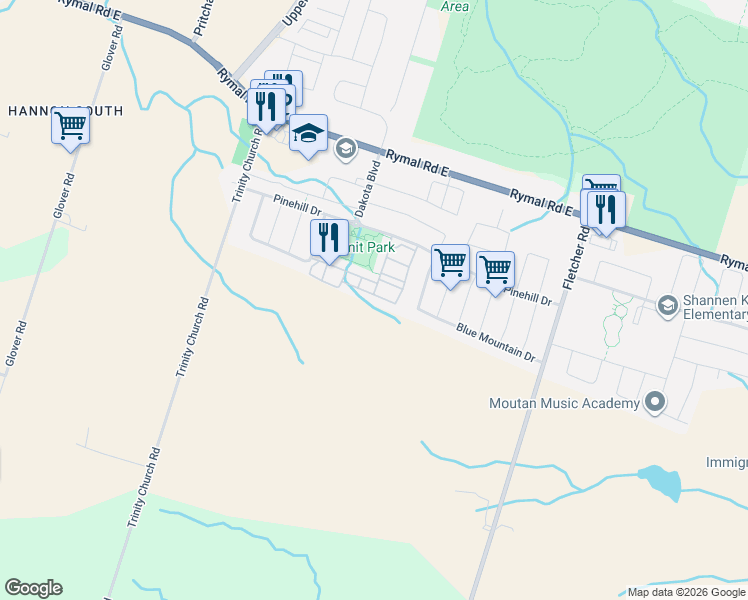 map of restaurants, bars, coffee shops, grocery stores, and more near 97 Periwinkle Drive in Hamilton