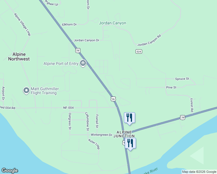 map of restaurants, bars, coffee shops, grocery stores, and more near 247 Meadow Ridge Road in Alpine