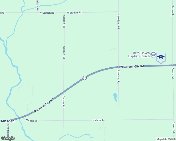 map of restaurants, bars, coffee shops, grocery stores, and more near 1760 West Carson City Road in Sheridan