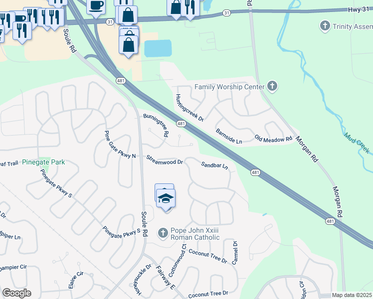 map of restaurants, bars, coffee shops, grocery stores, and more near 8392B Shallowcreek Rd in Liverpool