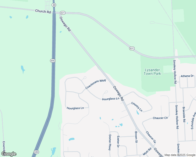 map of restaurants, bars, coffee shops, grocery stores, and more near 108 Coachmans Whip in Baldwinsville