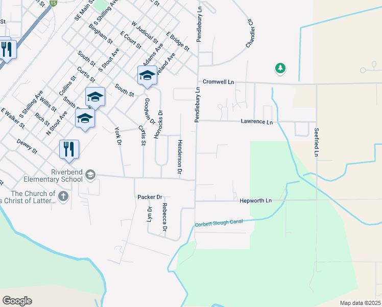 map of restaurants, bars, coffee shops, grocery stores, and more near 800-998 Pendlebury Lane in Blackfoot