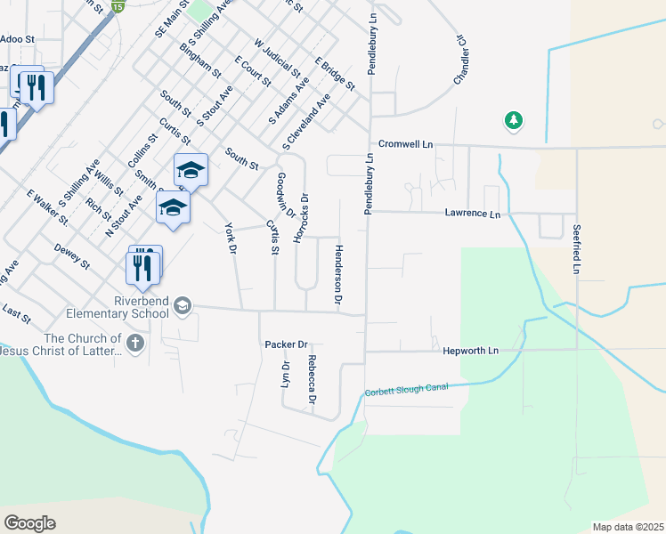 map of restaurants, bars, coffee shops, grocery stores, and more near 851 Henderson Drive in Blackfoot
