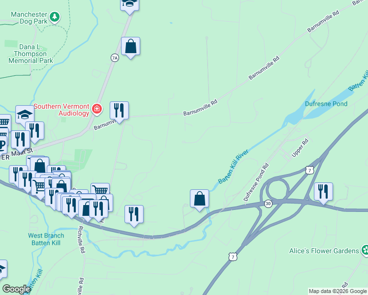 map of restaurants, bars, coffee shops, grocery stores, and more near 201 Hemlock Ridge Road in Manchester