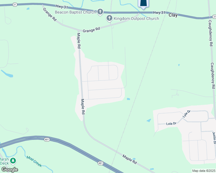 map of restaurants, bars, coffee shops, grocery stores, and more near 4810 Lepinske Farm Place in Clay