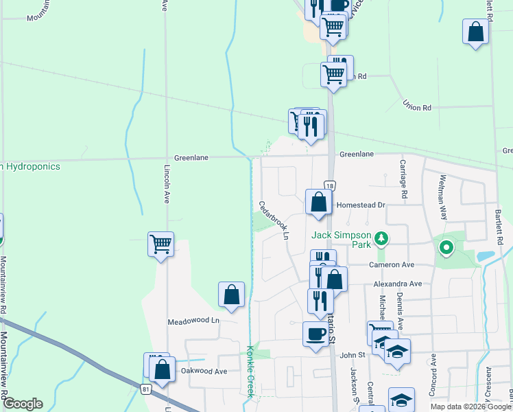 map of restaurants, bars, coffee shops, grocery stores, and more near 4566 Cedarbrook Lane in Lincoln