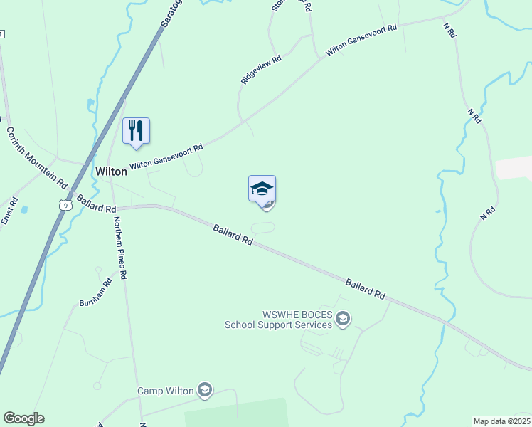 map of restaurants, bars, coffee shops, grocery stores, and more near 300 Ballard Road in Gansevoort