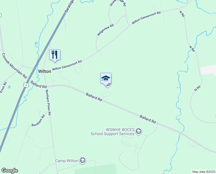 map of restaurants, bars, coffee shops, grocery stores, and more near 300 Ballard Road in Gansevoort