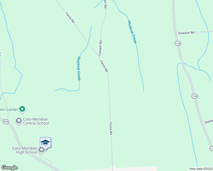 map of restaurants, bars, coffee shops, grocery stores, and more near 11589 Ferris Road in Cato