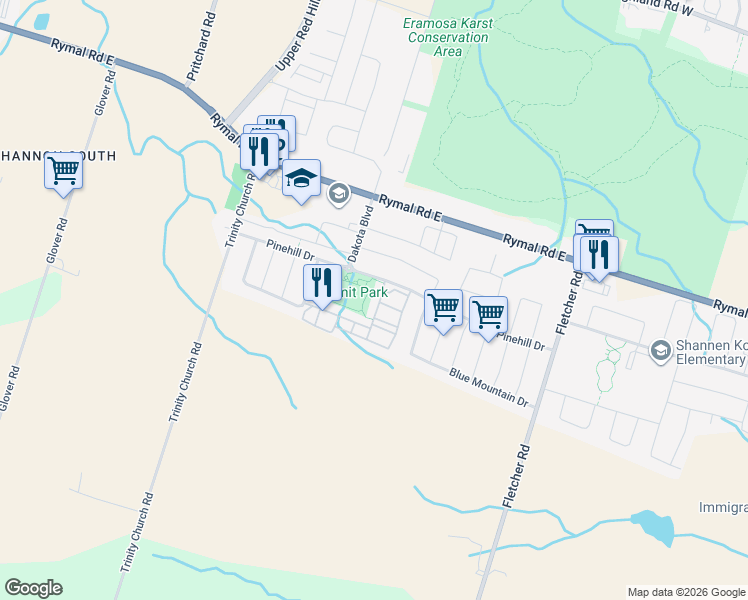 map of restaurants, bars, coffee shops, grocery stores, and more near 22 Geranium Avenue in Hamilton