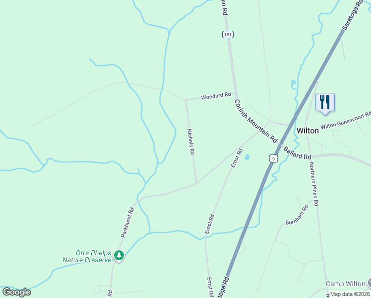 map of restaurants, bars, coffee shops, grocery stores, and more near 20 Nichols Road in Gansevoort
