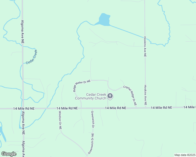 map of restaurants, bars, coffee shops, grocery stores, and more near 11765 Ridge Water Drive Northeast in Sparta