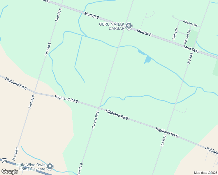 map of restaurants, bars, coffee shops, grocery stores, and more near 176 Second Road East in Hamilton