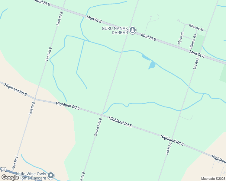 map of restaurants, bars, coffee shops, grocery stores, and more near 176 Second Road East in Hamilton