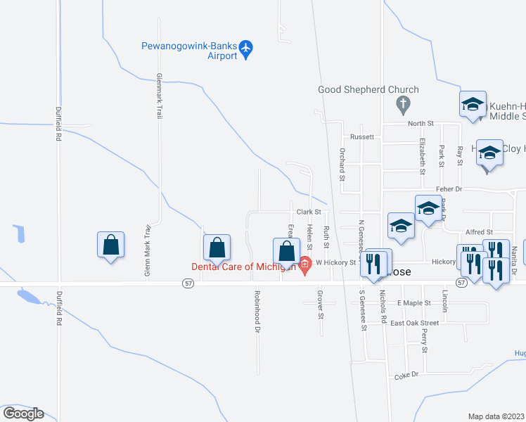 map of restaurants, bars, coffee shops, grocery stores, and more near 308.5 West State Street in Montrose
