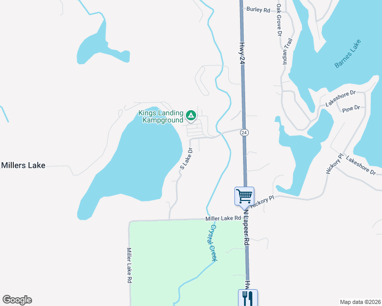 map of restaurants, bars, coffee shops, grocery stores, and more near 142 Willow Drive in Columbiaville