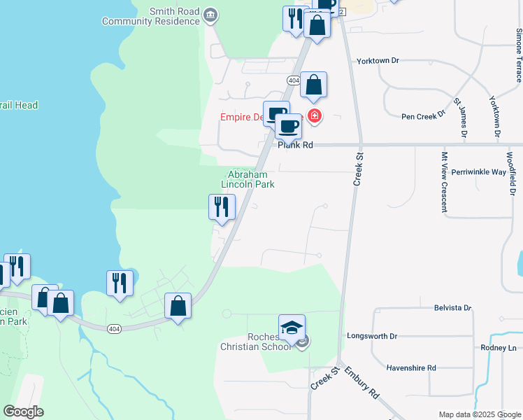 map of restaurants, bars, coffee shops, grocery stores, and more near in Monroe