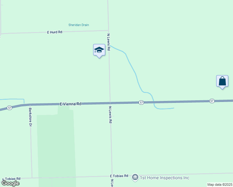 map of restaurants, bars, coffee shops, grocery stores, and more near 12030 North Lewis Road in Clio