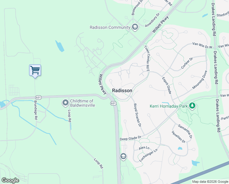 map of restaurants, bars, coffee shops, grocery stores, and more near 2869 Sanibel Circle in Baldwinsville