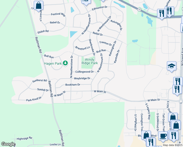 map of restaurants, bars, coffee shops, grocery stores, and more near 237 North Westmount Drive in Sun Prairie