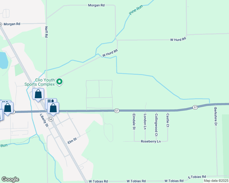 map of restaurants, bars, coffee shops, grocery stores, and more near 12064 Schonborn Place in Clio