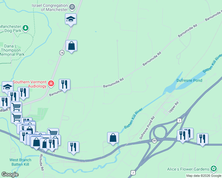 map of restaurants, bars, coffee shops, grocery stores, and more near 116 Hemlock Ridge Road in Manchester