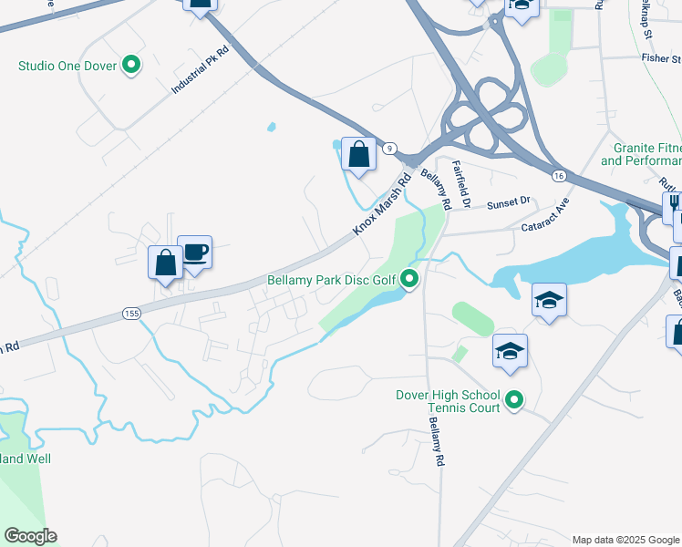 map of restaurants, bars, coffee shops, grocery stores, and more near 89 Knox Marsh Road in Dover