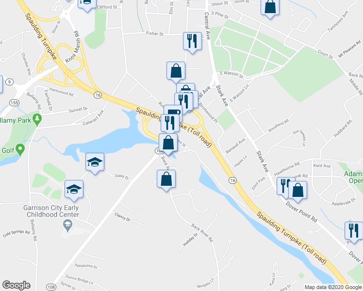 map of restaurants, bars, coffee shops, grocery stores, and more near 18 Charles Street in Dover