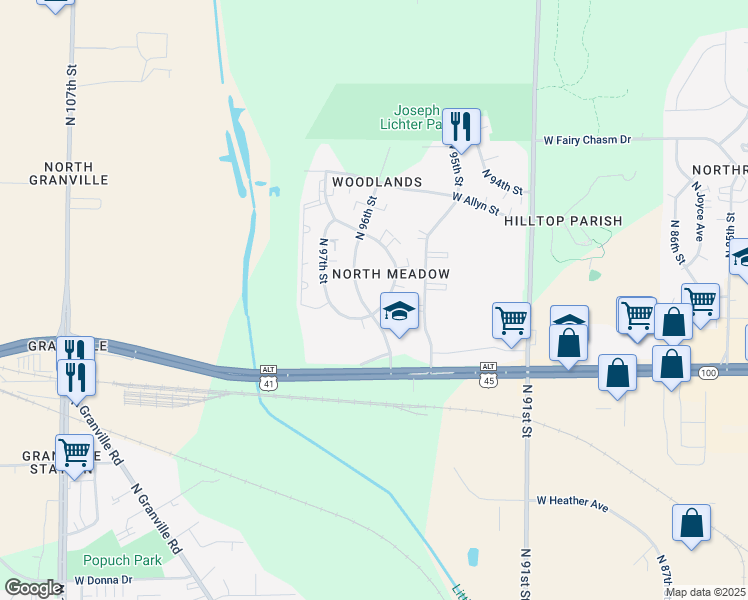 map of restaurants, bars, coffee shops, grocery stores, and more near in Milwaukee