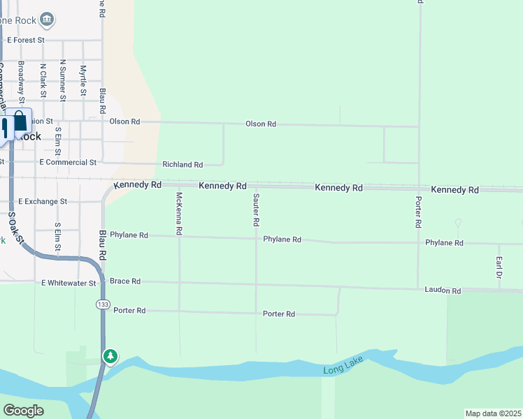 map of restaurants, bars, coffee shops, grocery stores, and more near S12804 Sauter Road in Lone Rock