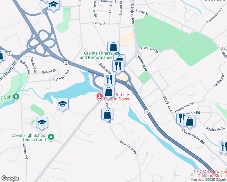 map of restaurants, bars, coffee shops, grocery stores, and more near 11 Charles Street in Dover