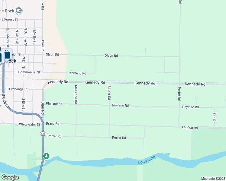 map of restaurants, bars, coffee shops, grocery stores, and more near S12804 Sauter Road in Lone Rock