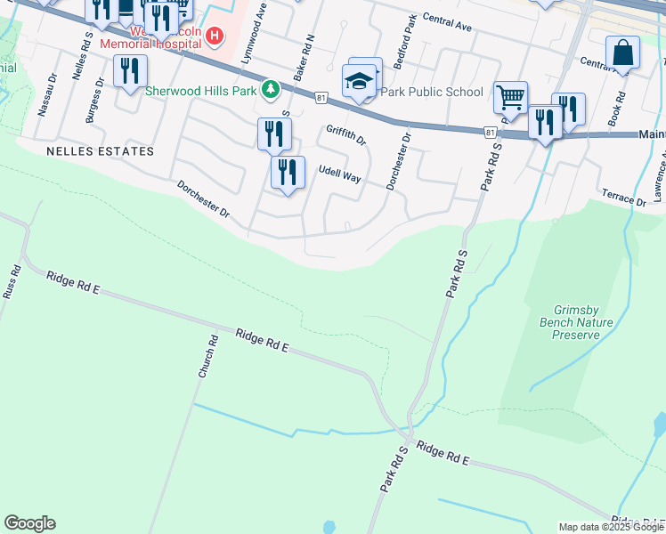 map of restaurants, bars, coffee shops, grocery stores, and more near in Grimsby