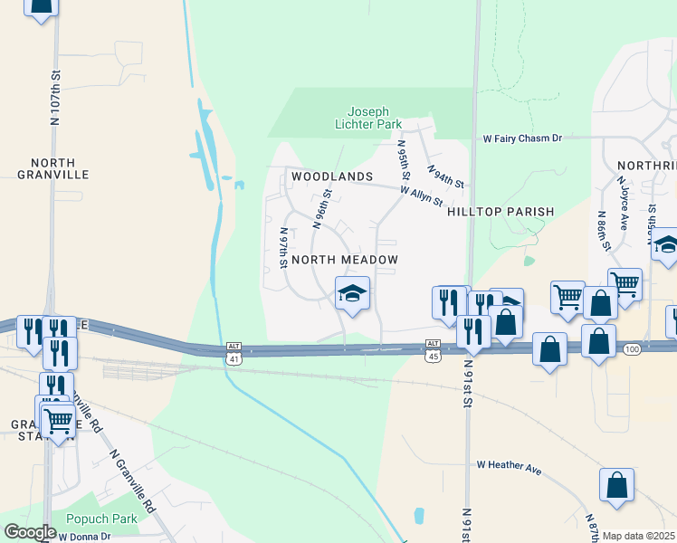 map of restaurants, bars, coffee shops, grocery stores, and more near in Milwaukee