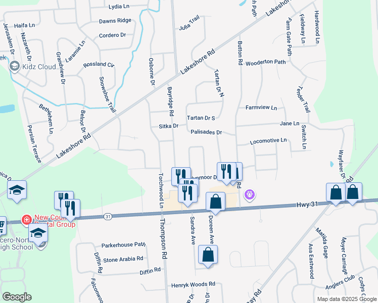 map of restaurants, bars, coffee shops, grocery stores, and more near 8468 Chinkapin Circle in Cicero