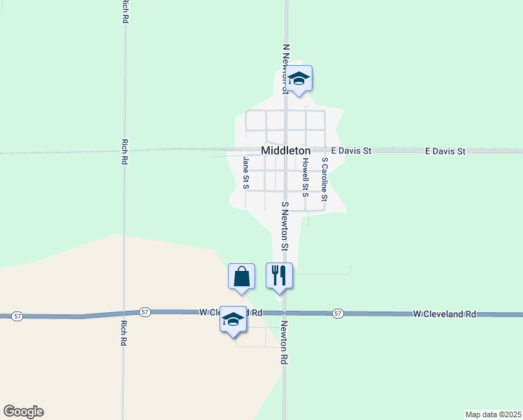 map of restaurants, bars, coffee shops, grocery stores, and more near 226 Elizabeth Street South in Middleton