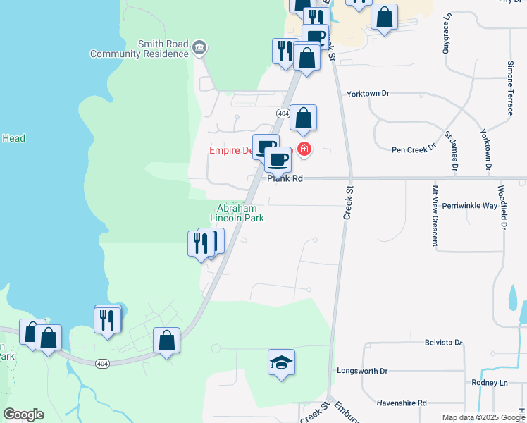 map of restaurants, bars, coffee shops, grocery stores, and more near 23 Daytona Ave in Webster