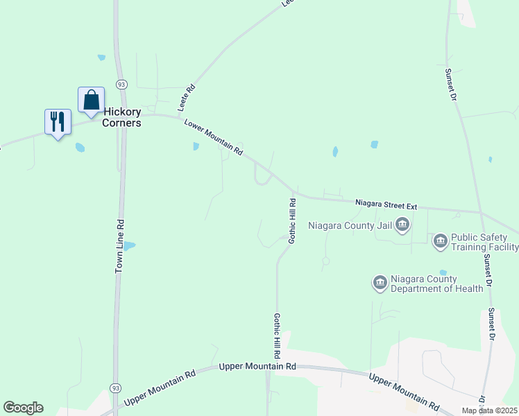 map of restaurants, bars, coffee shops, grocery stores, and more near 16 Gothic Ledge in Lockport