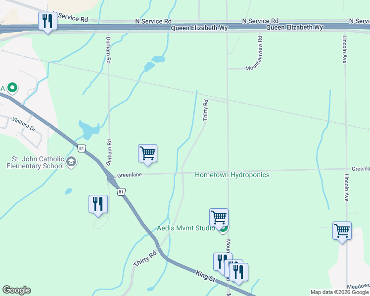 map of restaurants, bars, coffee shops, grocery stores, and more near 4601-4683 Thirty Rd in Lincoln