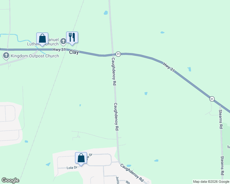 map of restaurants, bars, coffee shops, grocery stores, and more near 5064 New York 31 in Clay