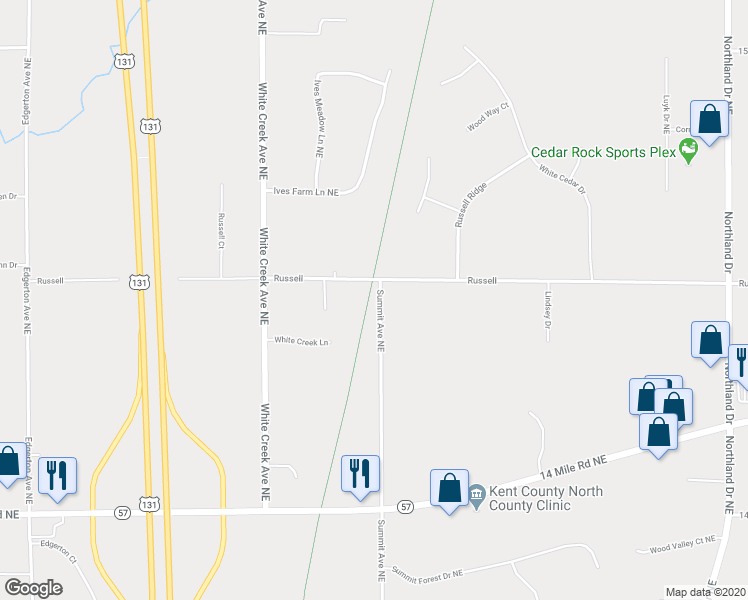 map of restaurants, bars, coffee shops, grocery stores, and more near 11905 Summit Avenue Northeast in Rockford
