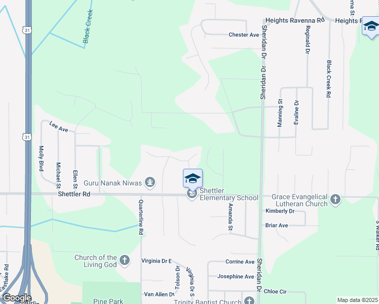 map of restaurants, bars, coffee shops, grocery stores, and more near 2166 Swanson Court East in Muskegon
