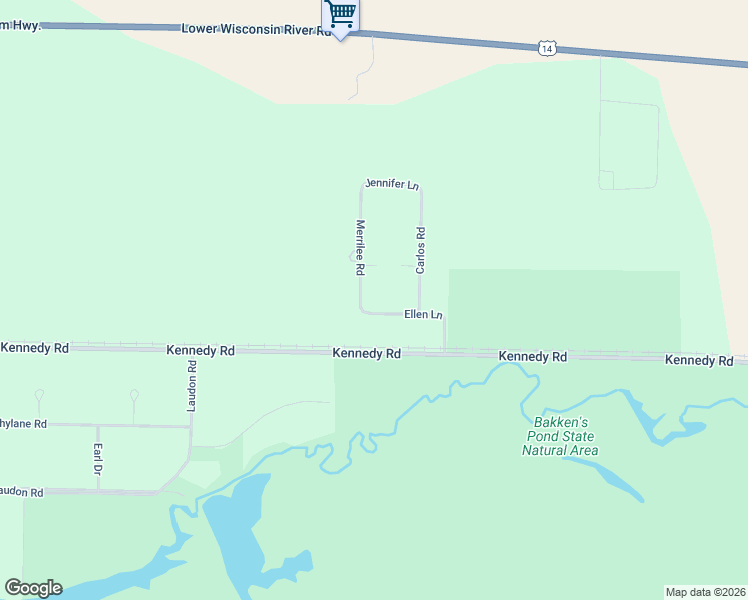 map of restaurants, bars, coffee shops, grocery stores, and more near S12732 Merrilee Road in Spring Green