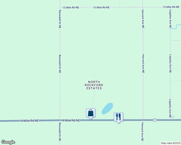 map of restaurants, bars, coffee shops, grocery stores, and more near 11911 Redberry Court Northeast in Rockford