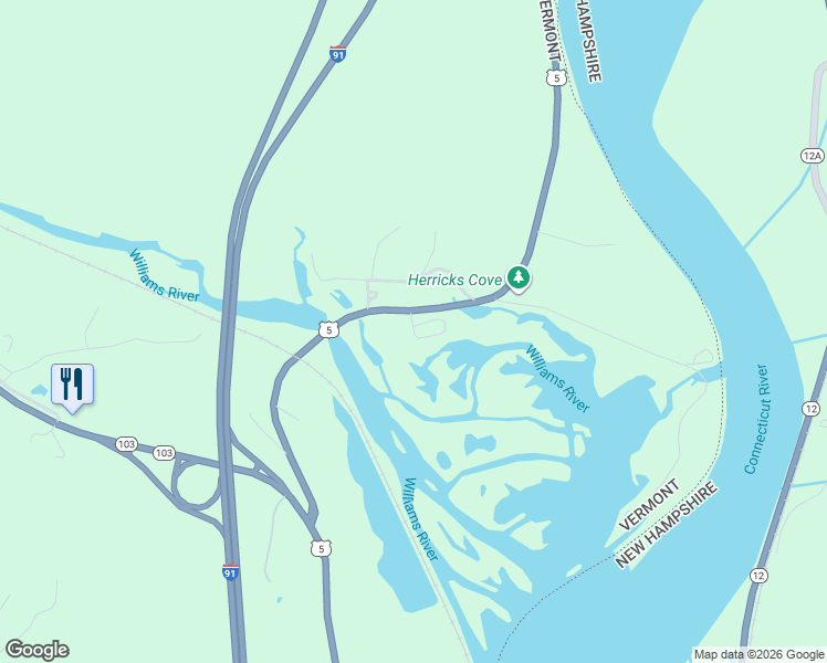 map of restaurants, bars, coffee shops, grocery stores, and more near 2 No Shore Drive in Town of Rockingham