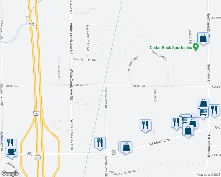 map of restaurants, bars, coffee shops, grocery stores, and more near 11956 Summit Avenue Northeast in Rockford