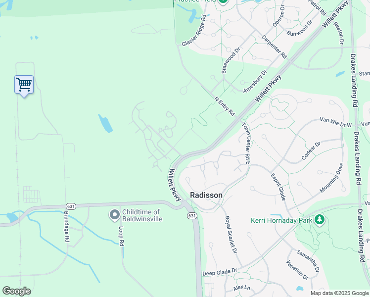 map of restaurants, bars, coffee shops, grocery stores, and more near 8516 Sumac Drive in Baldwinsville